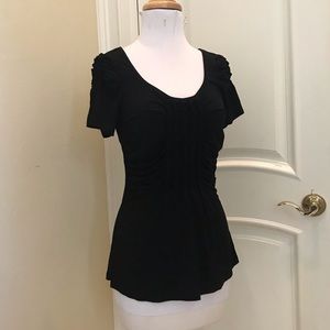NWOT Alberto Makali black gathered knit top